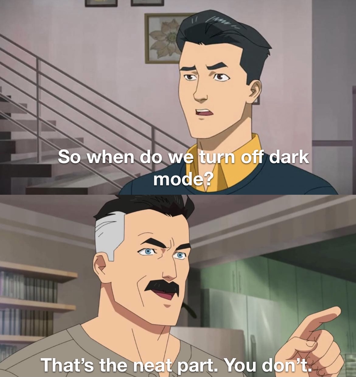 Angular Tailwind dark mode meme