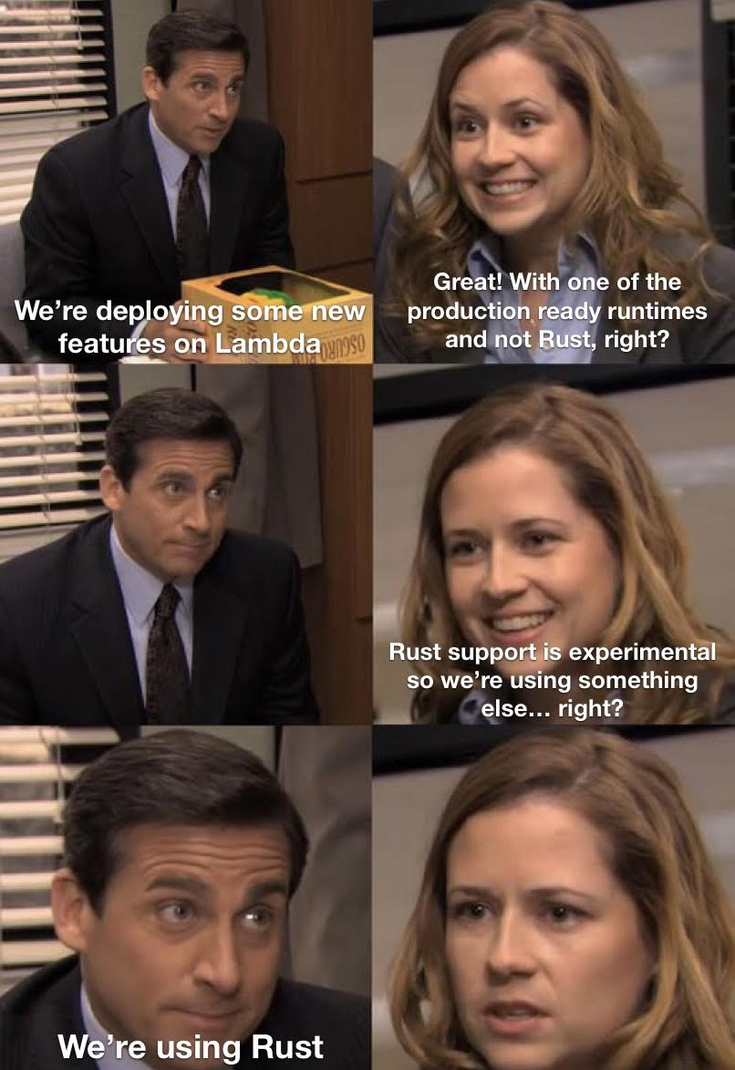 Rust, AWS Lambda, and too many Office quotes featured image